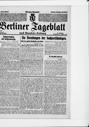 Berliner Tageblatt und Handels-Zeitung vom 24.01.1924