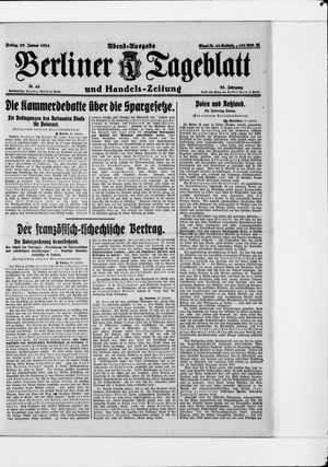 Berliner Tageblatt und Handels-Zeitung vom 25.01.1924