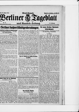 Berliner Tageblatt und Handels-Zeitung on Jan 29, 1924