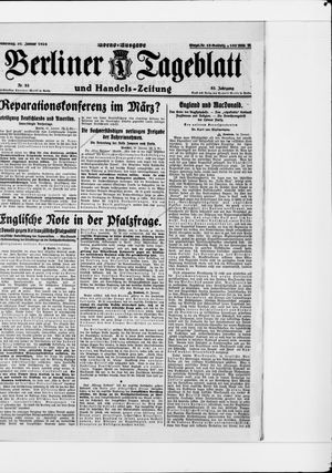 Berliner Tageblatt und Handels-Zeitung vom 31.01.1924