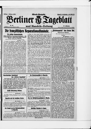 Berliner Tageblatt und Handels-Zeitung vom 01.02.1924