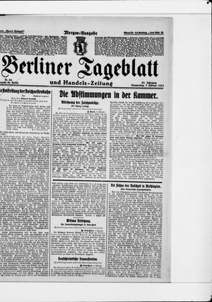 Berliner Tageblatt und Handels-Zeitung on Feb 7, 1924