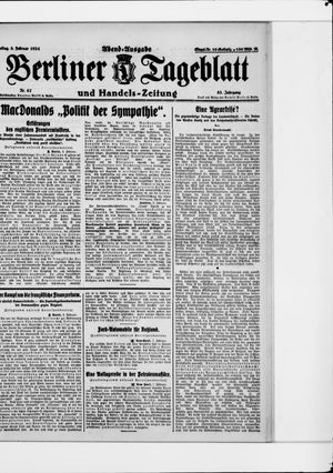 Berliner Tageblatt und Handels-Zeitung vom 08.02.1924