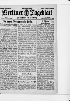 Berliner Tageblatt und Handels-Zeitung vom 16.02.1924