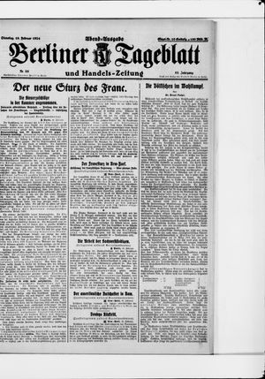 Berliner Tageblatt und Handels-Zeitung on Feb 19, 1924