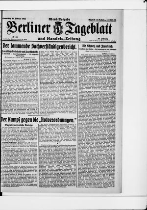 Berliner Tageblatt und Handels-Zeitung vom 21.02.1924