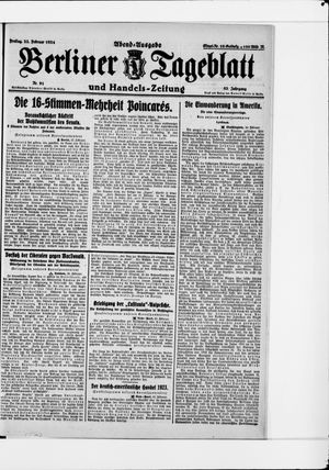 Berliner Tageblatt und Handels-Zeitung vom 22.02.1924