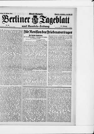 Berliner Tageblatt und Handels-Zeitung on Feb 25, 1924