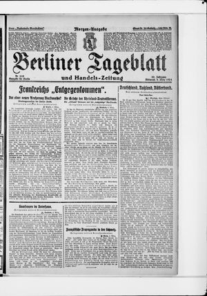 Berliner Tageblatt und Handels-Zeitung vom 05.03.1924
