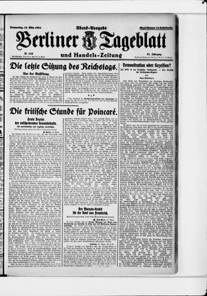 Berliner Tageblatt und Handels-Zeitung vom 13.03.1924