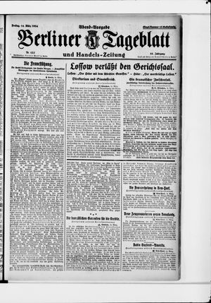 Berliner Tageblatt und Handels-Zeitung vom 14.03.1924