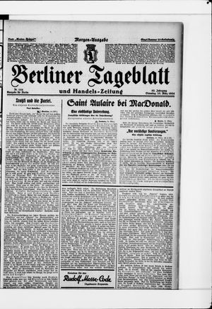 Berliner Tageblatt und Handels-Zeitung on Mar 25, 1924