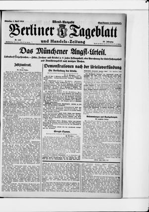 Berliner Tageblatt und Handels-Zeitung on Apr 1, 1924