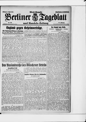 Berliner Tageblatt und Handels-Zeitung vom 02.04.1924