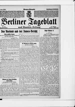 Berliner Tageblatt und Handels-Zeitung vom 11.04.1924