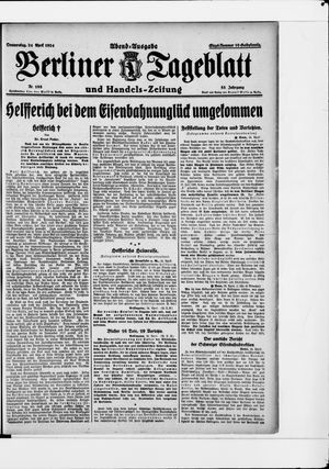 Berliner Tageblatt und Handels-Zeitung vom 24.04.1924