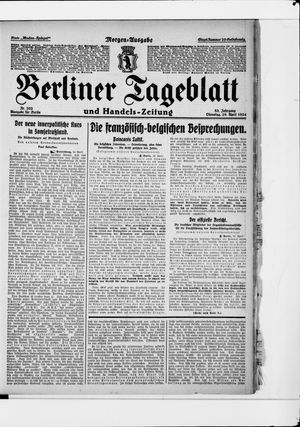 Berliner Tageblatt und Handels-Zeitung vom 29.04.1924