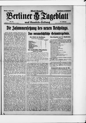 Berliner Tageblatt und Handels-Zeitung vom 05.05.1924