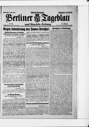 Berliner Tageblatt und Handels-Zeitung on May 8, 1924