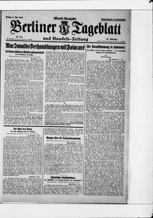 Berliner Tageblatt und Handels-Zeitung vom 09.05.1924