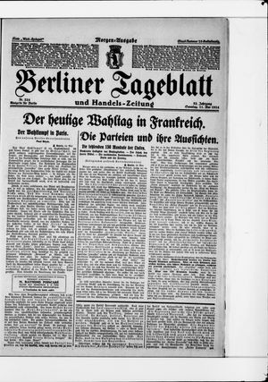 Berliner Tageblatt und Handels-Zeitung on May 11, 1924