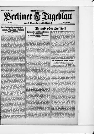 Berliner Tageblatt und Handels-Zeitung vom 14.05.1924