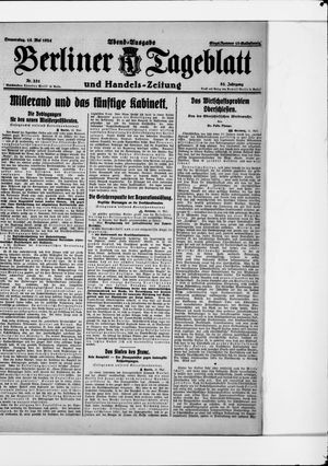Berliner Tageblatt und Handels-Zeitung vom 15.05.1924
