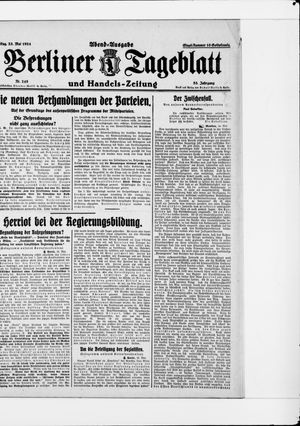 Berliner Tageblatt und Handels-Zeitung vom 23.05.1924