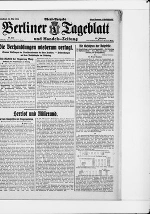 Berliner Tageblatt und Handels-Zeitung vom 24.05.1924