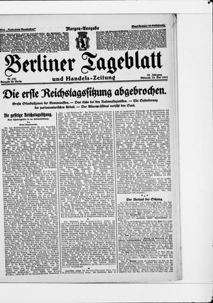 Berliner Tageblatt und Handels-Zeitung vom 28.05.1924