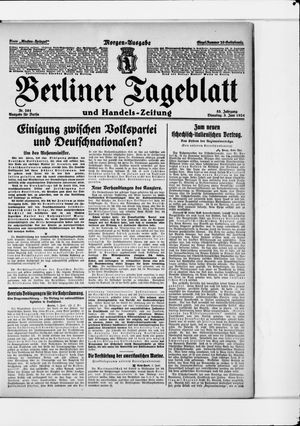 Berliner Tageblatt und Handels-Zeitung vom 03.06.1924