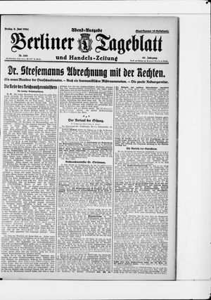 Berliner Tageblatt und Handels-Zeitung vom 06.06.1924