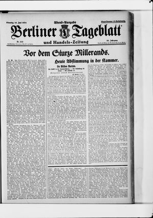 Berliner Tageblatt und Handels-Zeitung on Jun 10, 1924