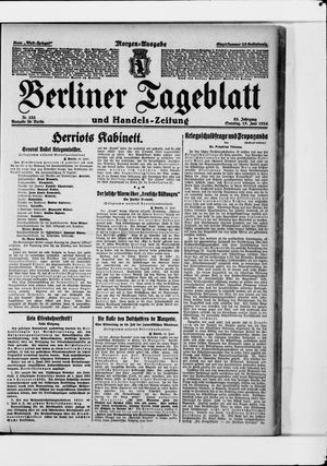 Berliner Tageblatt und Handels-Zeitung vom 15.06.1924