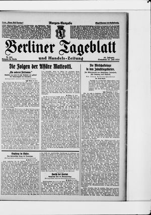 Berliner Tageblatt und Handels-Zeitung vom 21.06.1924