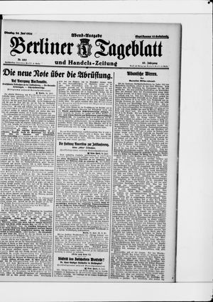 Berliner Tageblatt und Handels-Zeitung vom 24.06.1924