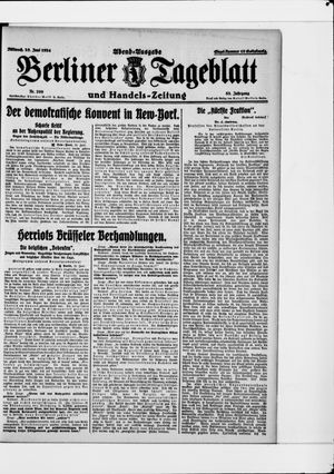 Berliner Tageblatt und Handels-Zeitung vom 25.06.1924
