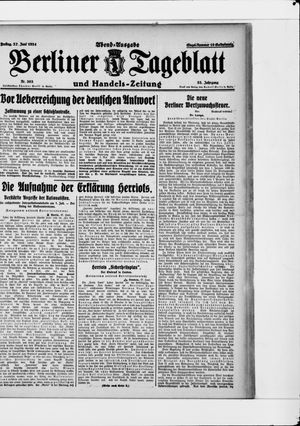 Berliner Tageblatt und Handels-Zeitung vom 27.06.1924