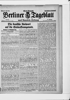 Berliner Tageblatt und Handels-Zeitung vom 30.06.1924