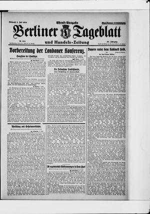 Berliner Tageblatt und Handels-Zeitung vom 02.07.1924