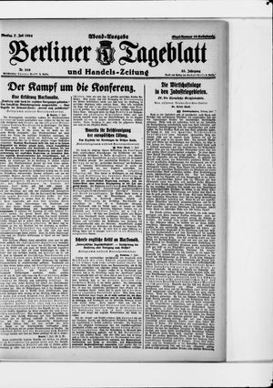 Berliner Tageblatt und Handels-Zeitung vom 07.07.1924