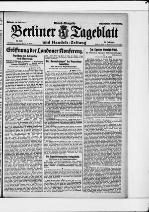 Berliner Tageblatt und Handels-Zeitung vom 16.07.1924