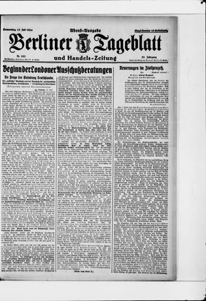 Berliner Tageblatt und Handels-Zeitung vom 17.07.1924