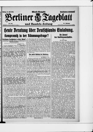 Berliner Tageblatt und Handels-Zeitung vom 21.07.1924