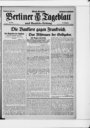 Berliner Tageblatt und Handels-Zeitung vom 22.07.1924