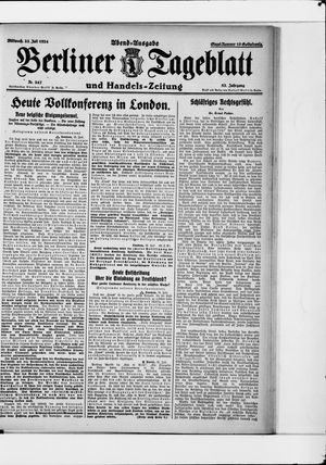 Berliner Tageblatt und Handels-Zeitung vom 23.07.1924
