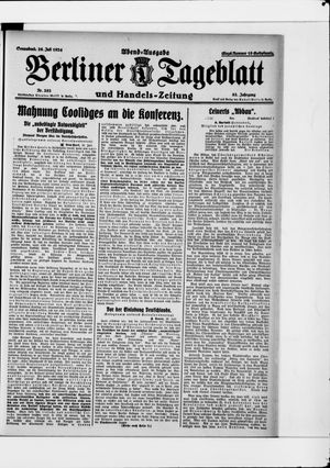 Berliner Tageblatt und Handels-Zeitung vom 26.07.1924