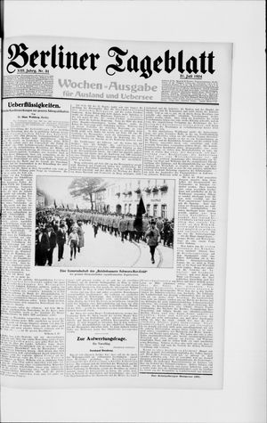 Berliner Tageblatt und Handels-Zeitung vom 31.07.1924