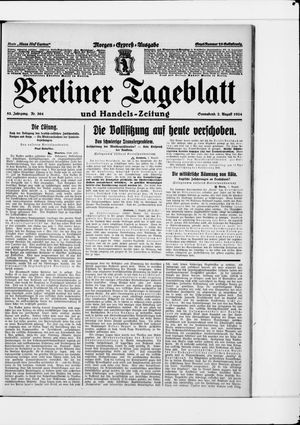 Berliner Tageblatt und Handels-Zeitung vom 02.08.1924