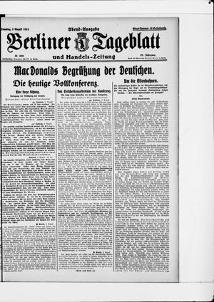 Berliner Tageblatt und Handels-Zeitung on Aug 5, 1924